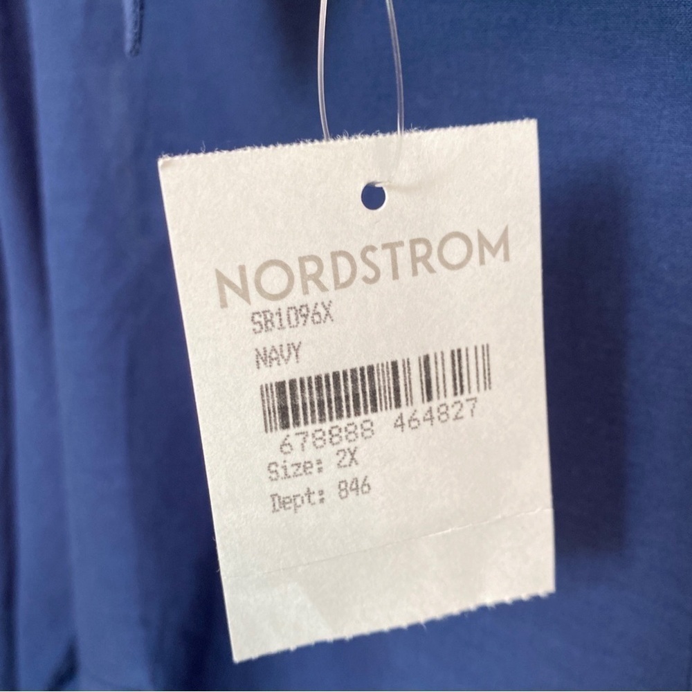 Nordstrom Forgotten Grace Button Down Navy Eyelet Trim Shirt Size 2X NWT - Picture 6 of 7